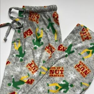 Elf Gray Nutcracker Themed Pajama Pants, Size Adult Small